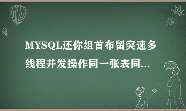 MYSQL还你组首布留突速多线程并发操作同一张表同一个字段的问题有什么办法解决吗？被操作的字段都建立了普通索引。